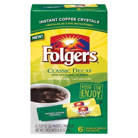 Folgers 0.42 Ounce Decaffeinated Instant 6 Packets 