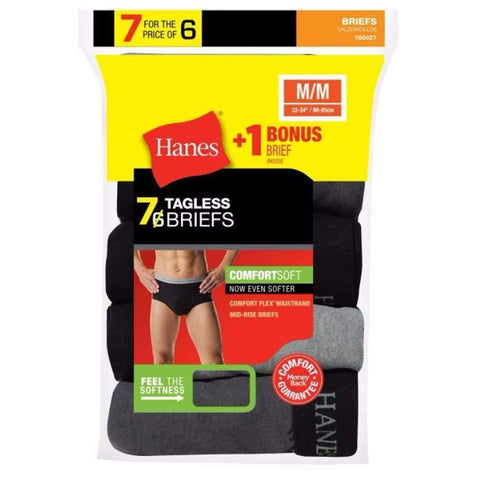 Hanes Mens Mid Rise Brief With Comfort Flex® Waistband 7-Pack (Includes 1 Free Bonus Brief)