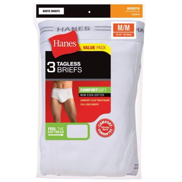 Hanes Mens White Briefs 3 Pack