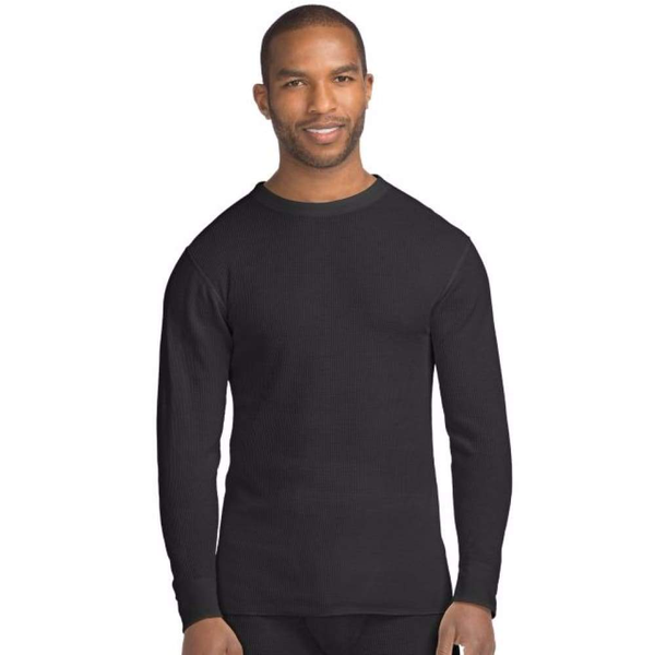 Hanes X-Temp Mens Organic Cotton Thermal Crew - S / (Xbk ) Black