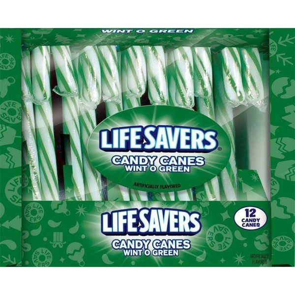 Lifesavers Wint O Green Candy Canes, 5.28 Oz. 