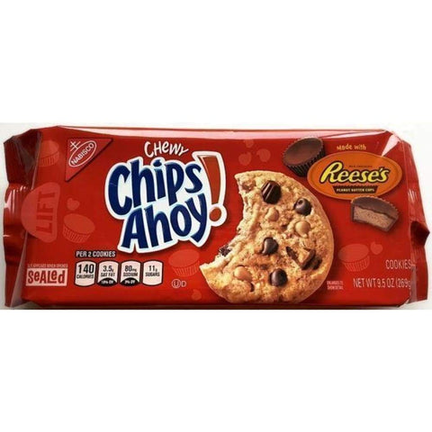 Nabisco Chips Ahoy Cookies Chewy Made W/reeses Pb Cups 9.5 Oz.