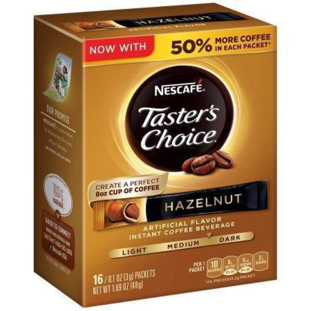Nescafe Tasters Choice Coffee Instant Hazelnut 16 Packets