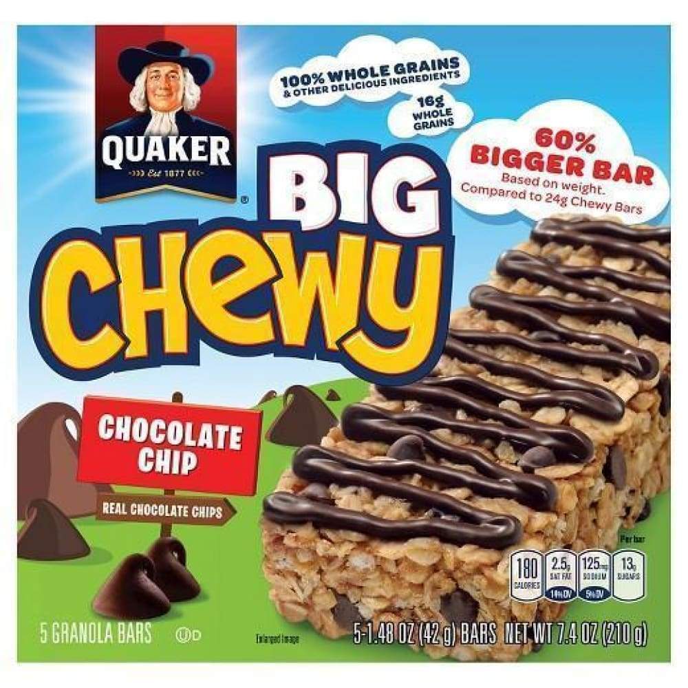 Quaker Big Chewy Granola Bars Chocolate Chip 14.8Oz