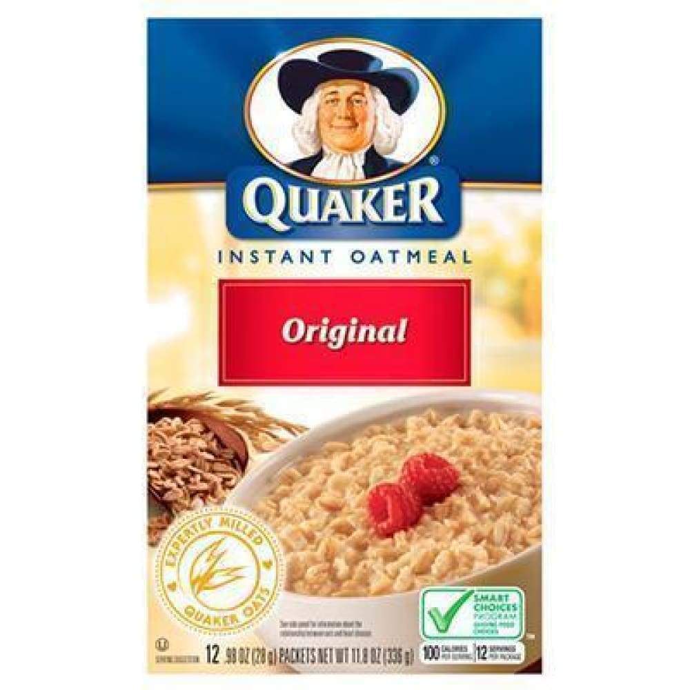Quaker Instant Oatmeal 12 Packets 11.8 Oz Box.