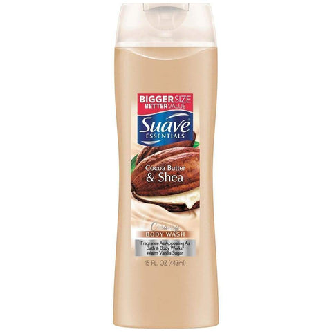 Suave Body Wash Essentials Cocoa Butter Shea 15Oz.